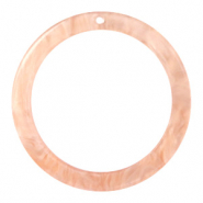 Resin Anhänger rund 35mm Peach pink