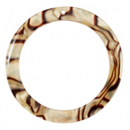 Resin Anhänger rund 35mm Incense beige pearl