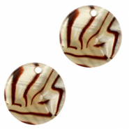 Resin Anhänger rund 12mm Incense beige pearl