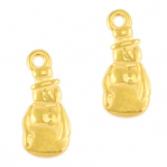 Metall Anhänger DQ Schneemann Gold (Nickelfrei)