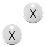 Metall Anhänger DQ Initiale X Antik silber (Nickelfrei)
