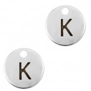 Metall Anhänger DQ Initiale K Antik silber (Nickelfrei)