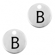 Metall Anhänger DQ Initiale B Antik silber (Nickelfrei)