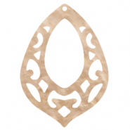 Resin Anhänger Barock Tropfen Light semolina beige