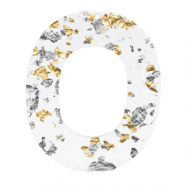Resin Anhänger Oval Silver gold-transparent