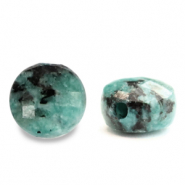 Naturstein Perlen Dalmatiner Jaspis Facett 5mm Turquoise blue