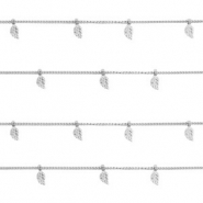 Stainless Steel - Rostfrei Stahl Schmuckzubehör Gliederkette Federn Silber