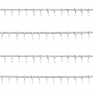 Stainless Steel - Rostfrei Stahl Schmuckzubehör Gliederkette Spike Silber-weiss