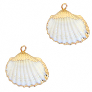 Muschel Anhänger Specials Herzmuschel Gold-White
