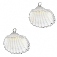 Muschel Anhänger Specials Herzmuschel Silver-White