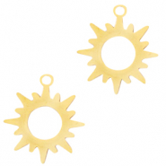 Stainless Steel - Rostfrei Stahl Anhänger Sonne Gold