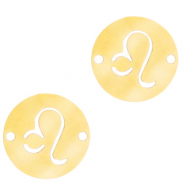Stainless Steel - Rostfrei Stahl Anhänger/Zwischenstück Sternzeichen Löwe Gold