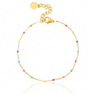 Armbänder aus Stainless Steel - Rostfreiem Stahl Regenbogen Gold
