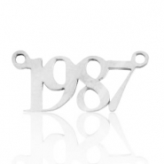 Stainless Steel - Rostfrei Stahl Anhänger / Zwischenstück Jahr 1987 Silber