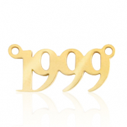 Stainless Steel - Rostfrei Stahl Anhänger / Zwischenstück Jahr 1999 Gold