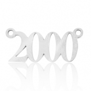 Stainless Steel - Rostfrei Stahl Anhänger / Zwischenstück Jahr 2000 Silber