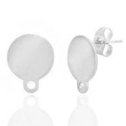 Ohrringe aus Stainless Steel - Rostfreiem Stahl 10mm mit Öse Silber