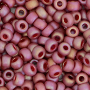 Miyuki Rocailles 6/0 Opaque glazed frosted rainbow dark red 6-4696