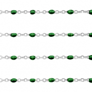 Stainless Steel - Rostfrei Stahl Schmuckzubehör Gliederkette 1mm Ultramarine green-silber