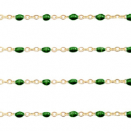 Stainless Steel - Rostfrei Stahl Schmuckzubehör Gliederkette 1mm Ultramarine green-gold