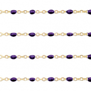 Stainless Steel - Rostfrei Stahl Schmuckzubehör Gliederkette 1mm Regal purple-gold