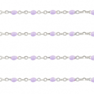 Stainless Steel - Rostfrei Stahl Schmuckzubehör Gliederkette 1mm Grapevine purple-silber