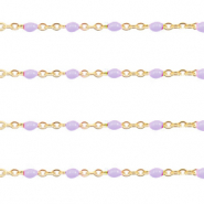 Stainless Steel - Rostfrei Stahl Schmuckzubehör Gliederkette 1mm Grapevine purple-gold
