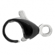 Stainless Steel - Rostfreiem Stahl Schmuckzubehör Karabinerverschluss 10mm Schwarz-silber