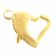 Stainless Steel - Rostfrei Stahl Schmuckzubehör Karabinerverschluss Herz 14mm Gold