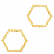 Stainless Steel - Rostfrei Stahl Anhänger/Zwischenstück Hexagon Gold