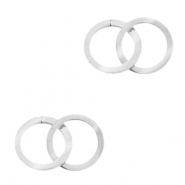 Stainless Steel - Rostfrei Stahl Anhänger/Zwischenstück double Zirkel Silber