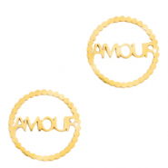 Stainless Steel - Rostfrei Stahl Anhänger/Zwischenstück "AMOUR" Gold