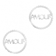 Stainless Steel - Rostfrei Stahl Anhänger/Zwischenstück "AMOUR" Silber