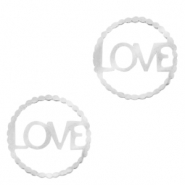 Stainless Steel - Rostfrei Stahl Anhänger/Zwischenstück "LOVE" Silber