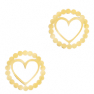 Stainless Steel - Rostfrei Stahl Anhänger/Zwischenstück Herz Gold
