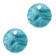 Resin Anhänger rund 12mm Blue atoll