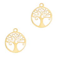Stainless Steel - Rostfrei Stahl Anhänger Baum des Lebens Gold