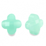Fashion Facett Perlen Glücksklee Turquoise green