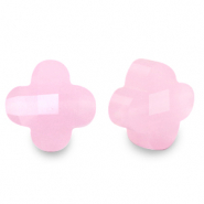 Fashion Facett Perlen Glücksklee Azalea pink