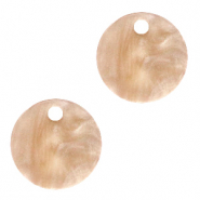 Resin Anhänger rund 12mm Beige brown