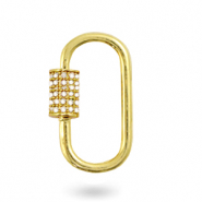 Zirkonia Verschluss Oval Gold