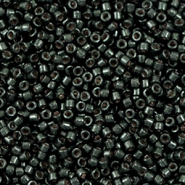 Miyuki Perlen delica's 11/0 Duracoat galvanized black moss DB-2507