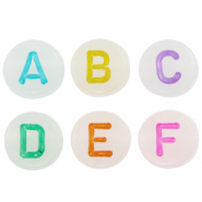 Buchstaben Perlen aus Acryl Mix Glow-in-the-dark Off white-multicolour