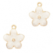 Basic Quality Metall Anhänger Blume Gold-white