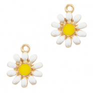 Basic Quality Metall Anhänger Blume Gold-white