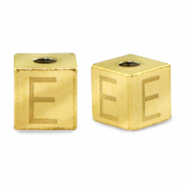 Stainless Steel - Rostfrei Stahl Perlen Buchstaben E Gold