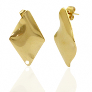Ohrringe aus Stainless Steel - Rostfreiem Stahl Ohrstecker Rhombus mit Öse Gold