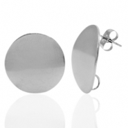 Ohrringe aus Stainless Steel - Rostfreiem Stahl Ohrstecker 20mm mit Öse Silber