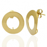 Ohrringe aus Stainless Steel - Rostfreiem Stahl Ohrstecker 18mm mit Öse Gold