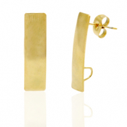 Ohrringe aus Stainless Steel - Rostfreiem Stahl Ohrstecker Rechteck mit Öse Gold